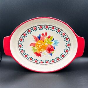 Discontinued The Pioneer Woman Floral Red Ceramic Baking Dish